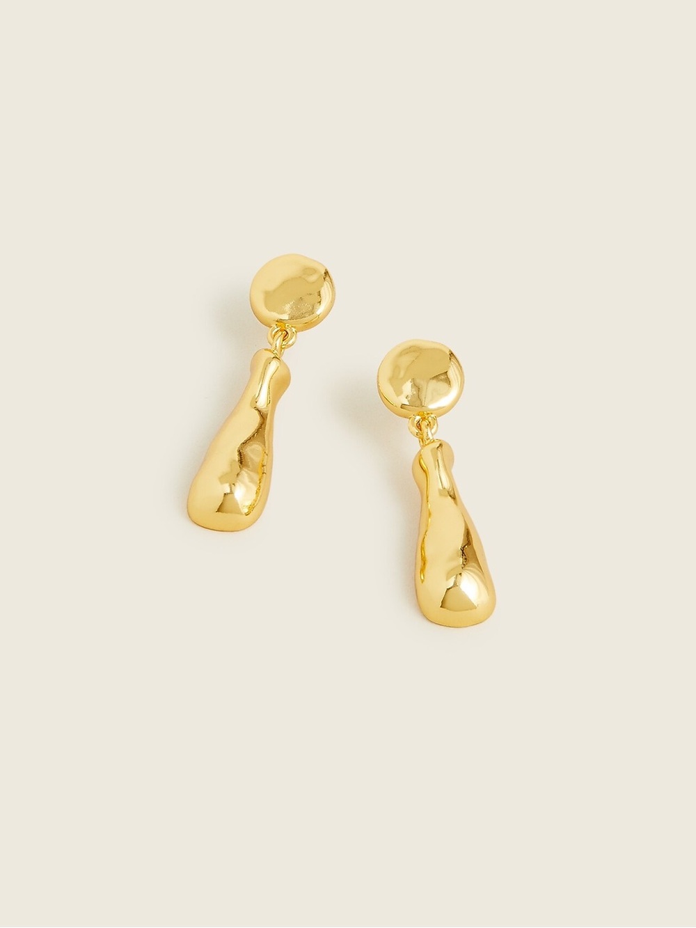 J.Crew Gold Tone Textured Drip-Drop Earrings